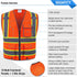 SKSAFETY Class 2 High Visibility Safety Vest with 10 Pockets, Zipper, Reflective Strips for Men & Women (Orange, M)