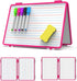 Magnetic Dry Erase White Board 11.5x17inch, Small Foldable Whiteboard for Kids, School, and Office (Pink)