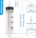 SHAOTONG 200ml Syringes with 40 Inch Tube and Tip Adapter, for Feeding Pets, Liquid Refilling, Drawing Oil Fluid