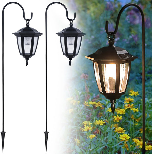 Dynaming 2 Pack Solar Hanging Lights Outdoor, Solar Powered Garden Decorative Lanterns
