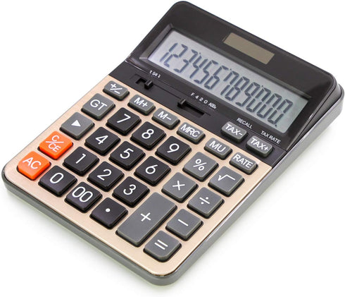 OFFIDIX Desktop Calculator, 12 Digit Large LCD Display, Solar Battery Dual Power, Business Calculator for Office