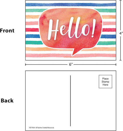 Watercolor Hello Postcards