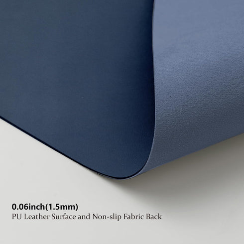 Leather Desk Mat, Non-Slip PU Desk Pad for Office and Home, Large Mouse Pad and Desk Organization (Dark Blue, 31.5"x