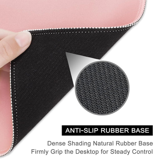 Hsurbtra Premium-Textured Mouse Pad, 10.2 x 8.3 Inch, Cute Pink Anti-Slip Waterproof Rubber Mat for Office Gaming