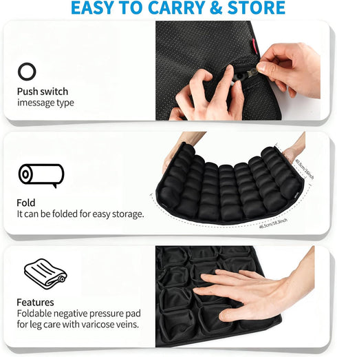 mouvzia 42 Sodurue Inflatable Travel Seat Cushion for Airplane: Pressure Relief Seat Cushion with Adjustable Air Cells