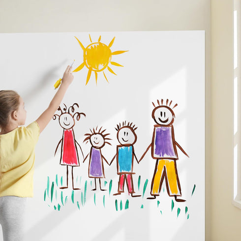 Self Adhesive Magnetic White Board Set, 39x17 inch Dry Erase Boards for Wall, Glass, Office, Home, Peel and Stick