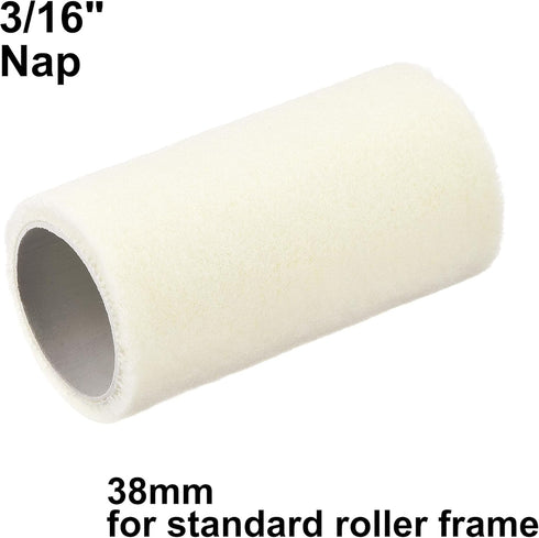 uxcell Paint Roller Cover 4 Inch x 3/16" Nap Mini Wool Brush for Household Painting, 6Pcs