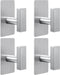 (4-Pack) Adhesive Towel Hooks, Square Stainless Steel Wall Hooks for Bathroom, Kitchen, Hanging Hats, Coats