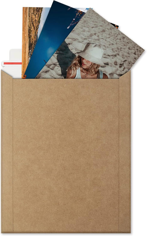 ValBox 9x11.5 Self Seal Photo Document Mailers - 25 Pack Stay Flat Brown Cardboard Envelopes