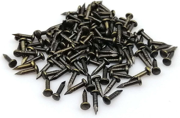 BLUELEC 200PCS Wooden Nails for Household Decoration, String Art & DIY Crafts (1×8mm/0.04×0.3in, Bronze)
