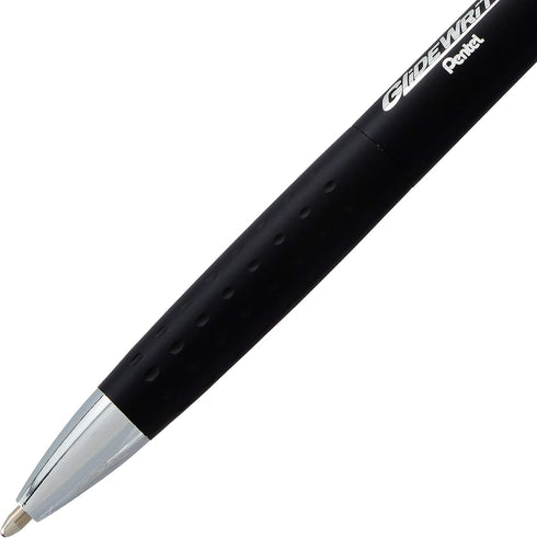 Pentel Glidewrite Executive Ballpoint Pen, 1.0mm Medium, Black Metal Barrel, Black Ink, Pack of 1 (BX970ABP)