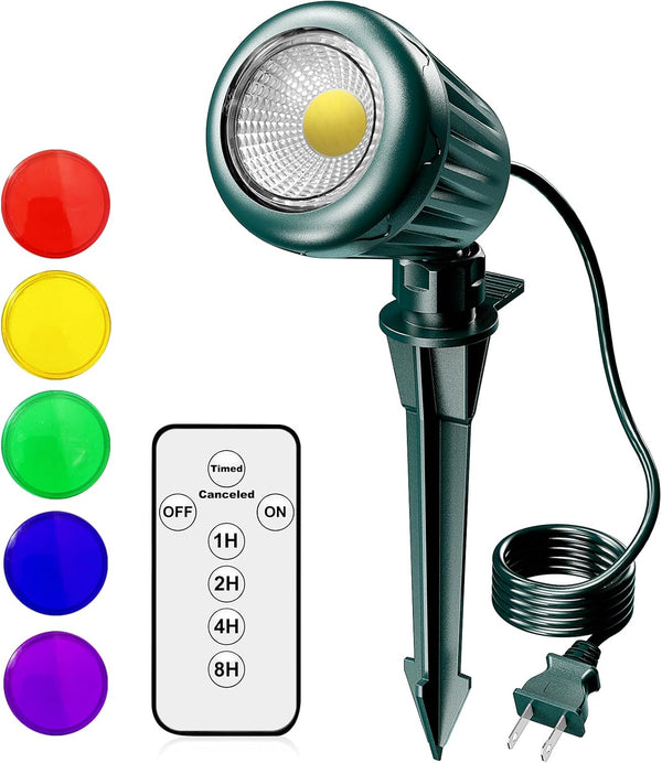 BYQY Spotlights Outdoor,120V Plug-in Halloween Spot Lights with Timer Remote Control,6000K Landscape Lighting