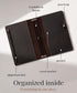 VALTENTIS A5 5.8" 8.3", 3 Leather Notebook Cover - Refillable Full-Grain Leather Journal Cover for Multiple Inserts x
