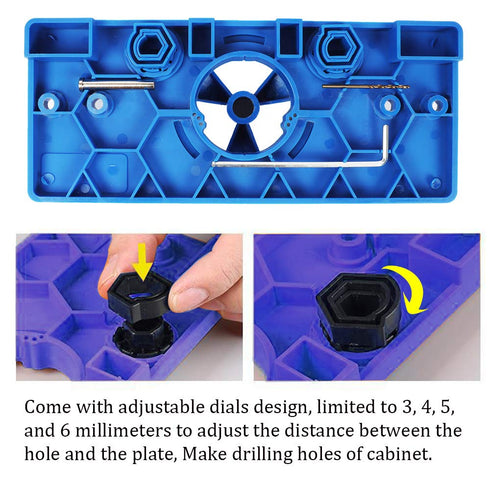 35mm Concealed Hinge Jig Kit, Woodworking Tool Drill Bits for Face Frame Cabinet Door Hinges