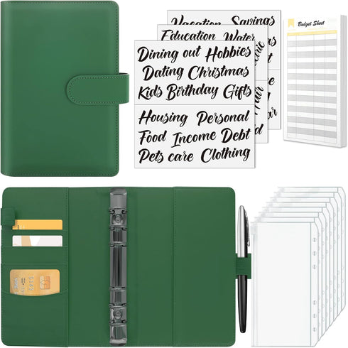 Sooez Budget Binder with Zipper Cash Envelopes & Expense Sheets for Budgeting and Saving Money, Money Organizer with