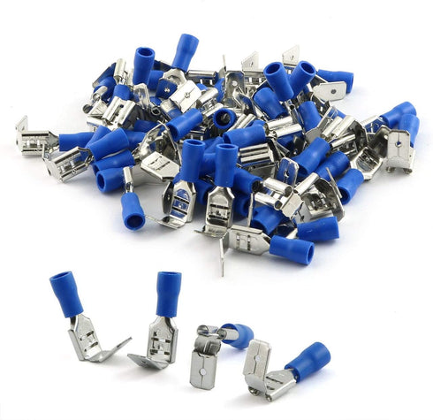 ZYAMY 50pcs Piggy Back Spade Waterproof Electrical Insulated Quick Splice Crimp Terminals Blue