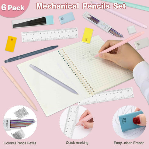 HRFGWDD 52 Set, Set PCS Aesthetic School Supplies with Highlighters, Mechanical Pencils, Color Ink Gel pens, Pencil