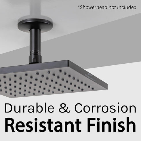JS Jackson Supplies Black Shower Arm, 3 in. for Ceiling-Mounted Rainfall Showerhead