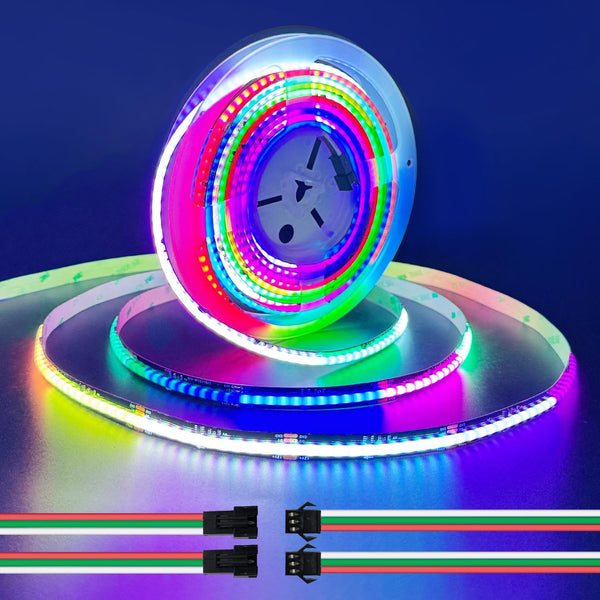 HAMRVL FCOB WS2811 RGB COB LED Strip Lights,DC12V Flexible High Density Uniform