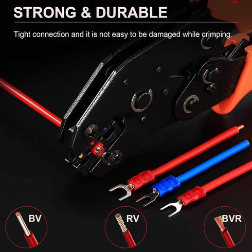 Insulated Fork Spade Wire Connector, 200Pcs AWG22-16 U Type Electrical Crimp Terminals (100 Pcs Red +100 Pcs Black)