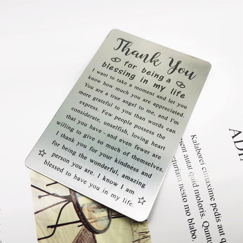 TGCNQ Metal Engraved Card - Thank You Gifts for Women Men - Appreciation Gifts for Friends - Thank You for Being A