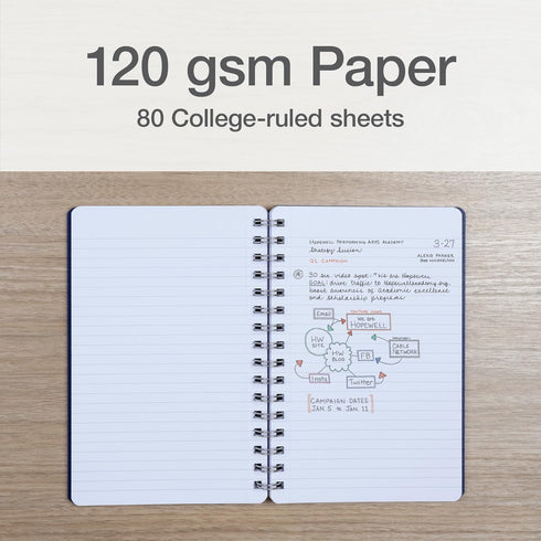 Oxford Poly Spiral Notebooks, 4 Pack, Small 5.7" x 8.5", Thick Poly Cover, White Paper, College Rule, 80 Sheets/160