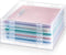 Kosiz 6 Pcs 12 x 12 Inch Paper Storage Case, Clear Portable Storage Box for Scrapbook, Documents, Office Supplies