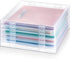Kosiz 6 Pcs 12 x 12 Inch Paper Storage Case, Clear Portable Storage Box for Scrapbook, Documents, Office Supplies