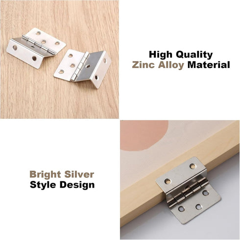 2 12 Yetaha PCS Three-Folding HingesVintage Folding Bench Hinge Hardware with Screws, Jewelry Chest for Wooden Box Door