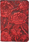 Oberon Design Wild Rose Pocket Notebook Cover, Fits 5.5 x 3.5 Inch Notebooks, Embossed Genuine Leather, Red