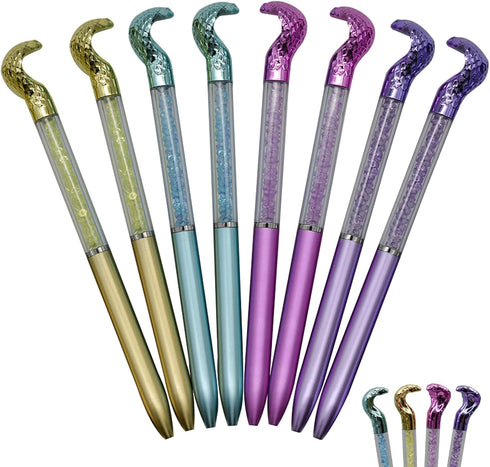 Maydahui 24 PCS Snake Shaped Ballpoint Pens, Novelty Cobra Pen, Retractable Bling Rhinestones, Colorful Crystal