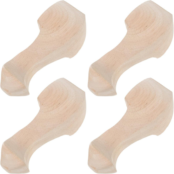 Sosoport 4pcs Solid Wood Carved Furniture Legs for Sofa Bedside Cabinet Coffee