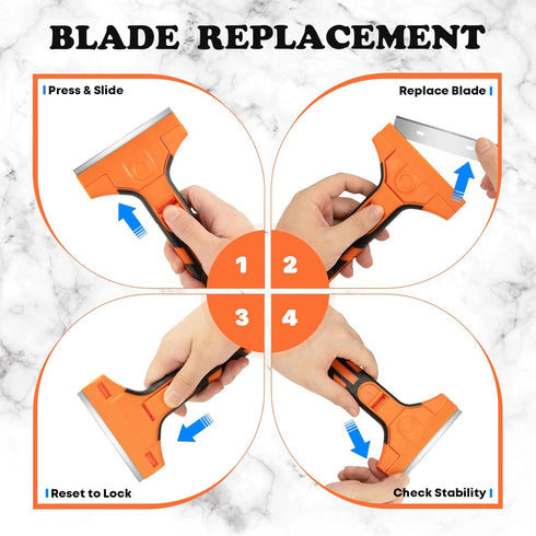 15 SK5 JETMORE Razor Blade Scraper, Scraper Tool with PCS Steel Blades, Razor Scraper, Ergonomic Handle with Blade