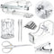 Office Desk Accessories Set - Acrylic Stapler Set with Staple Remover, Tape Holder, Pen Holder, Clips, and Staples