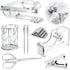 Office Desk Accessories Set - Acrylic Stapler Set with Staple Remover, Tape Holder, Pen Holder, Clips, and Staples