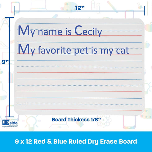 Flipside FLP10034 Double-Sided Dry Erase Board, 1 Each, Blue