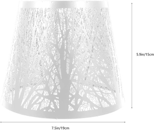E27 19X19X19cm, Uonlytech Tree Shadow Lamp Shade, Clip On Table Lampshade Hollow out Metal Lamp Shade Light Accessories