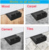 Thin Door Stop Rubber Wedge - Flexible Non-Scratching Door Holder for Bottom of Door, Smart Stackable Design - Black