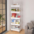 Calmootey 5-Tier Rolling Utility Cart with Drawer, Multifunctional Storage Organizer with Plastic Shelf & Metal Wheels,