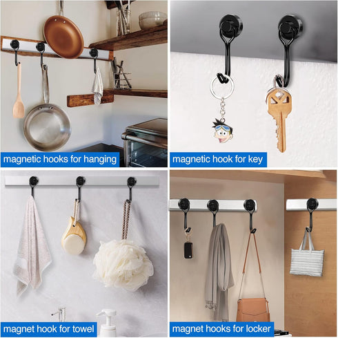 LOVIMAG Magnetic Hooks for Cruise Cabins, 25LBS Cruise Magnets with Epoxy Coating, Swivel Magnet Hooks for Kitchen,