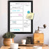Weekly Dry Erase Whiteboard Calendar 15.7"x11.8", Magnetic Surface Memo Board for Wall, Black Wood Frame