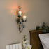 Elegant Peacock Plume Wall Sconce - Stunning Iron and Glass Design