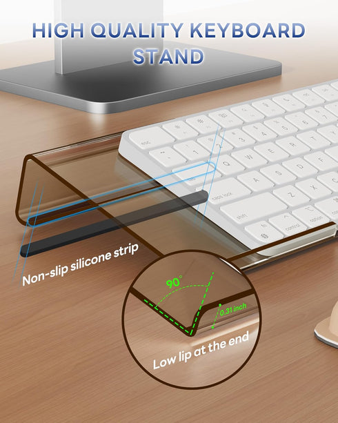 Laborio Computer Keyboard Stand for Desktop, Keyboard Riser Wrist Rest Holder for Easy Typing, Office Desk, Home