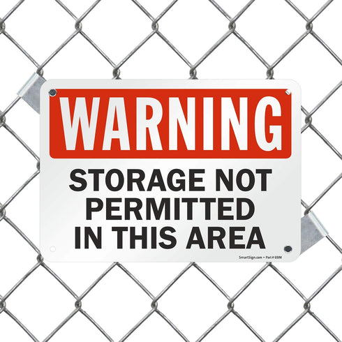 SmartSign "Warning - Storage Not Permitted In This Area" Sign | 7" x 10" Plastic