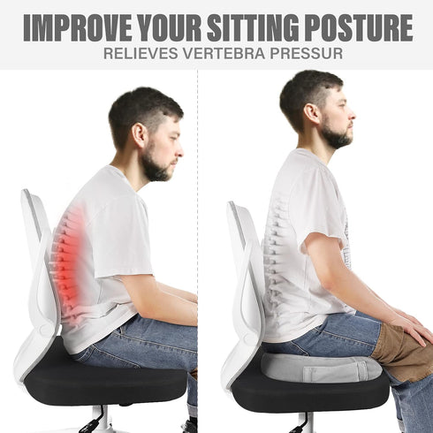 Tailbone WAOAW Seat Cushion, Office Chair Cushions Butt Pillow for Long Sitting, Memory Foam Chair Pad for Back