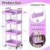 4 SUNALLY Tier Rolling Cart Organizer with Drawer, Bathroom Storage Carts with Wheels & Plastic Shelf, Mobile Storage