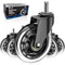 Huracan Office Chair Wheels, Set of 5, Replacement Rubber Casters for Hardwood Floor, Heavy Duty, Not Compatible with