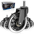 Huracan Office Chair Wheels, Set of 5, Replacement Rubber Casters for Hardwood Floor, Heavy Duty, Not Compatible with