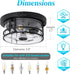 SAYTOP 2-Light Outdoor Ceiling Light with Motion Sensor Flush Mount Round Porch Light, Industrial Dusk to Dawn Ceiling