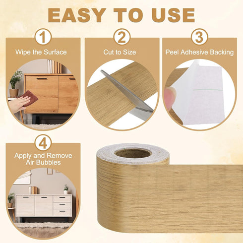 4.7x33', PATIKIL Wood Grain Repair Tape Self Adhesive Realistic Textured Repair Patch Peel and Stick Wood Tape
